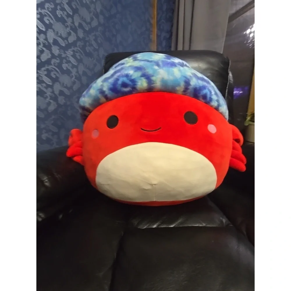Rare Retired Indie the Hermit Crab Squishmallow Large 24 Inch Red‎ With Blue